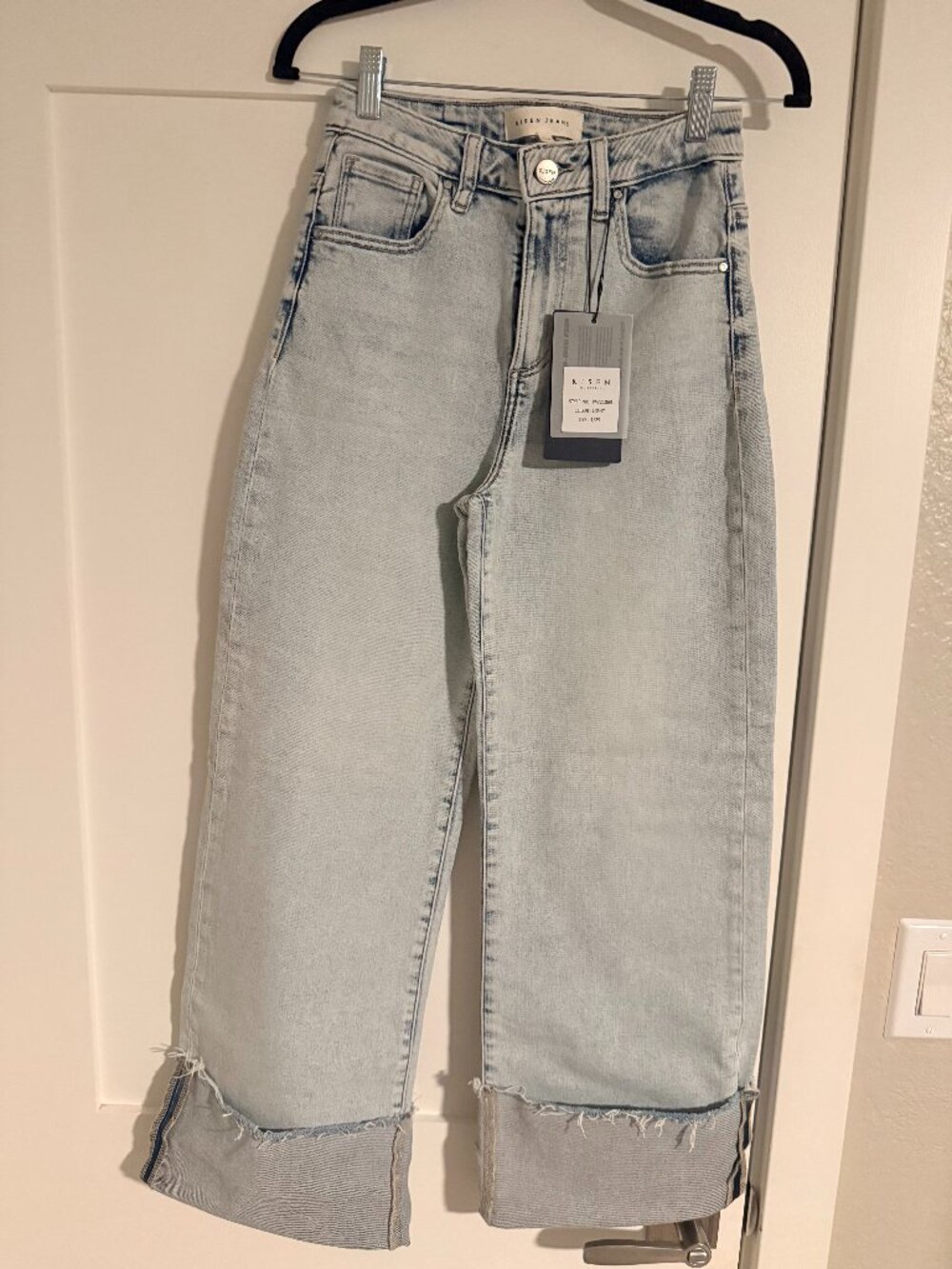 Risen Jeans High Rise light wash wide-leg - Size 1/25